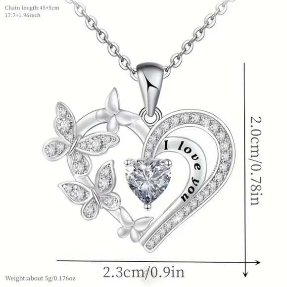 Purple Heart Necklace and Earrings Set - Picture 5 of 6